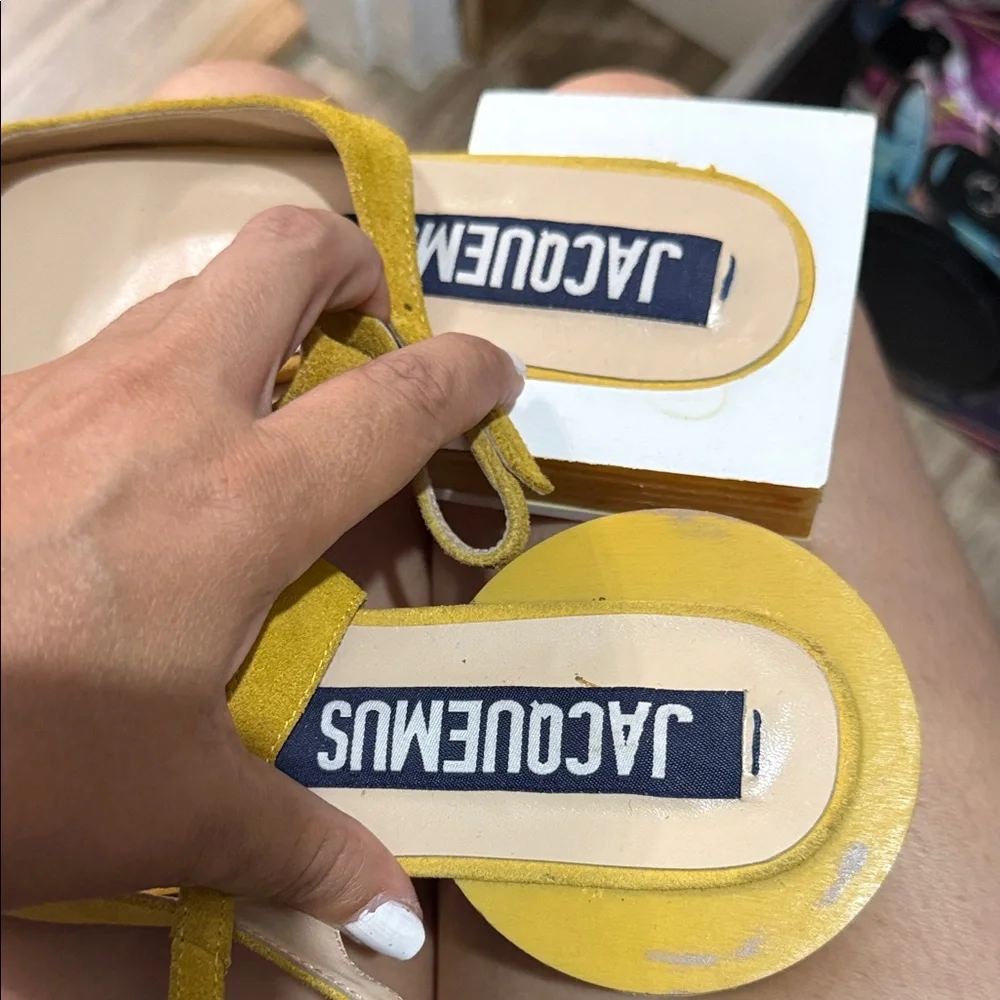 Jacquemus Mustard Yellow Slingback Flats - Picture 4 of 5